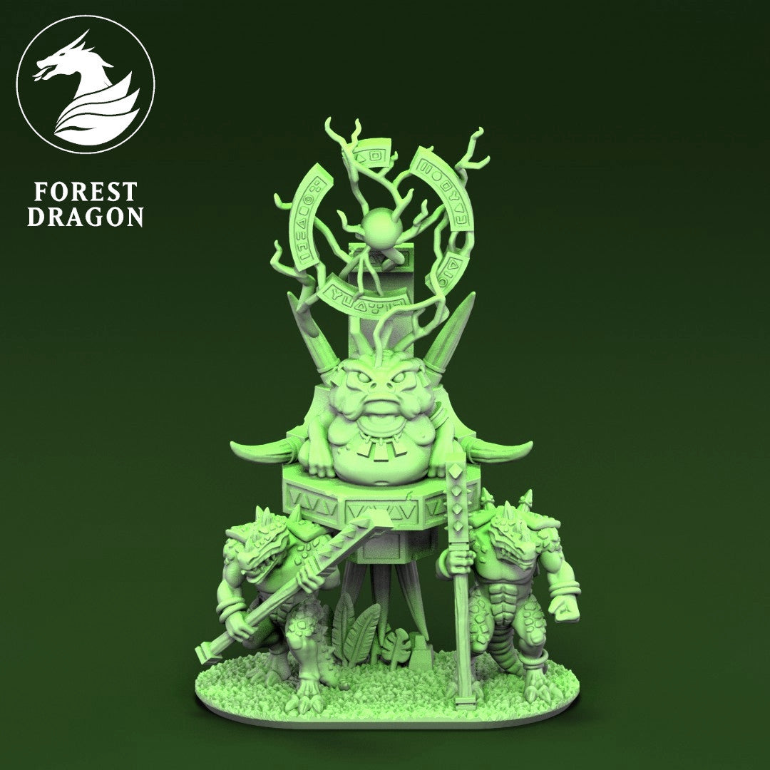 Frog Mage Priest on Palanquin