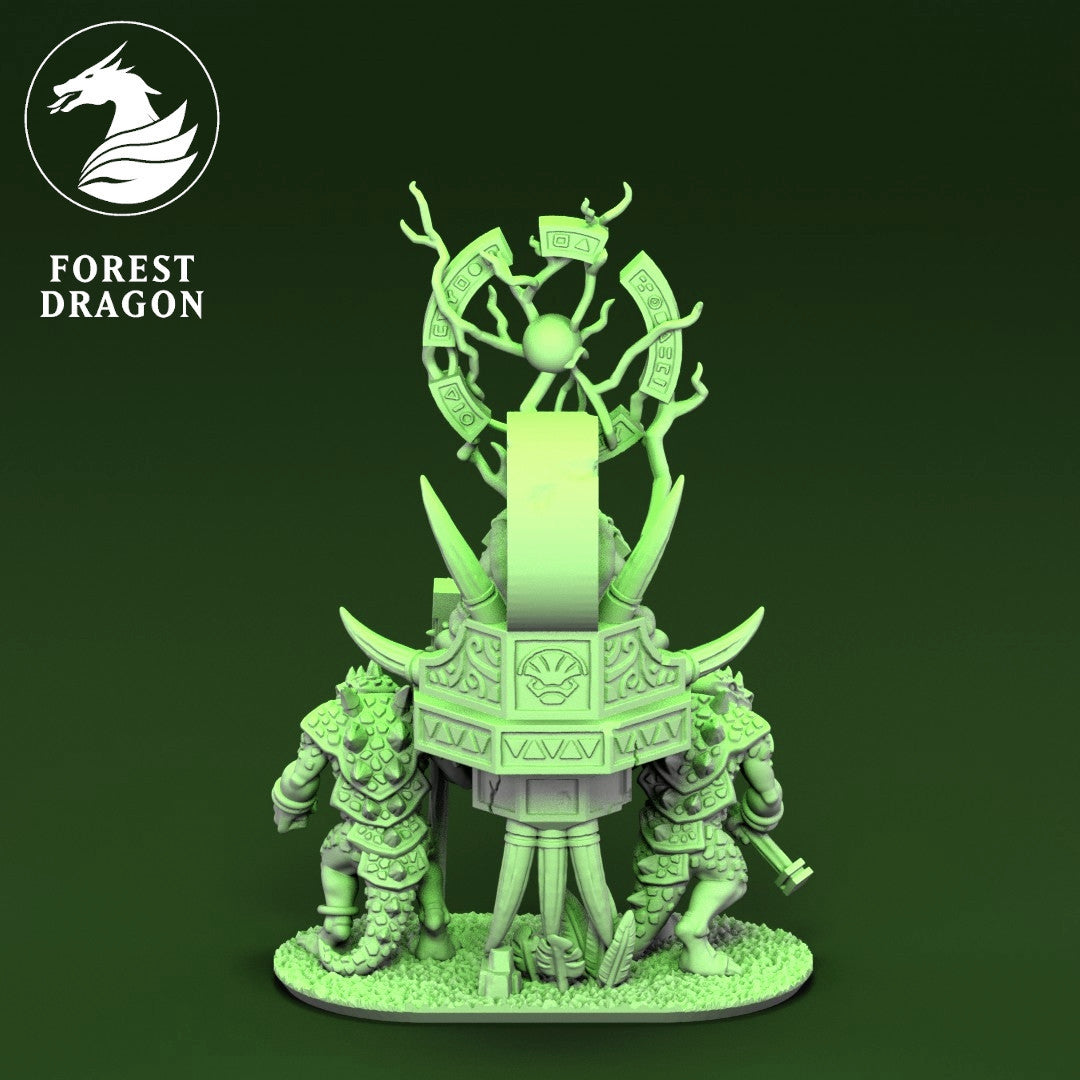 Frog Mage Priest on Palanquin