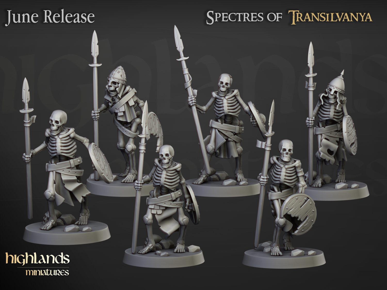 3D Printable Skeleton Warriors Unit - Highlands Miniatures by