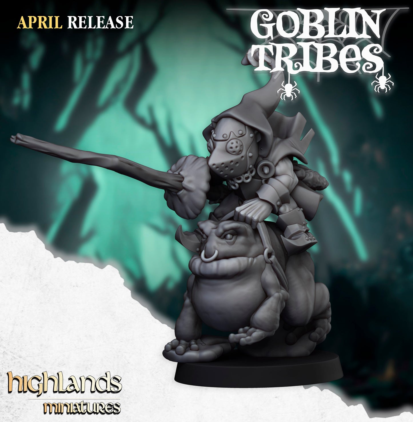 Swamp Goblin Frog Riders with Sticks [5 Models]